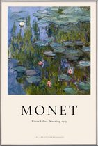 JUNIQE - Poster in kunststof lijst Monet - Water Lilies, Morning