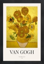 JUNIQE - Poster in houten lijst Van Gogh - Zonnebloemen (Tournesols,