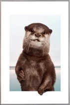 JUNIQE - Poster met kunststof lijst OTTER -40x60 /Bruin