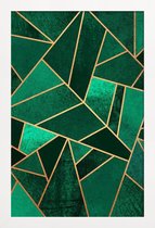JUNIQE - Poster met houten lijst Smaragd en koper -40x60 /Kleurrijk