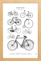 JUNIQE - Poster in houten lijst Bicyclettes -30x45 /Wit & Zwart