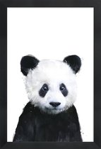 JUNIQE - Poster in houten lijst Baby panda illustratie -40x60 /Wit &