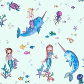 Dutch Wallcoverings - Over The Rainbow- Mermaids Teal