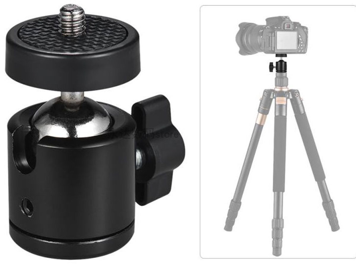 Klein Ball head Balhoofd Tripod Head voor Camera of mobile phone binnen 1kg