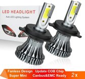 H1 LED lampen COB 20000 Lumen koeling Passief 120w (set 2 stuks) CANbus EMC CHip 6000k Ultra-bright Wit Korte inbouw diepte / 120 Watt Motor / Auto / Scooter / Motor / Dimlicht / Grootlicht /