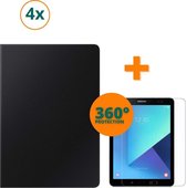 9.7 Inch Samsung Galaxy Tab S3 Front & Back Protection | 4x 9.7 Inch Samsung Galaxy Tab S3 Screenprotector | 4x 9.7 Inch Samsung Galaxy Tab S3 Zwarte Book case