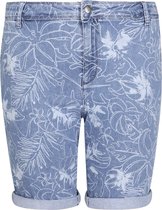 Cassis Dames Cassis - Jeansbermuda met bladprint - Sportbroek - Maat 42