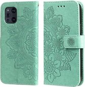 Voor OPPO Find X3 Pro / Find X3 7-bloemblaadje Bloemen Embossingpatroon Horizontale Flip PU-lederen hoes met houder & kaartsleuven & portemonnee & fotolijst (groen)