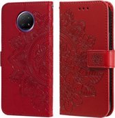 Voor Geschikt voor Xiaomi Redmi Note 9T 5G / Note 9 5G (CN-versie) 7-bloemblaadje Bloemen Embossingpatroon Horizontale Flip PU-lederen hoes met houder & kaartsleuven & portemonnee