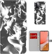 Voor Samsung Galaxy A52 5G/4G Cloud Fog Pattern Horizontal Flip Leather Case met houder & kaartsleuf & portemonnee (zwart)
