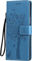Sony Xperia L4 Hoesje - Mobigear - Tree Serie - Kunstlederen Bookcase - Blauw - Hoesje Geschikt Voor Sony Xperia L4