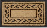 deurmat kokos - met bloemen - 75 x 45 cm - antislip - gang en hal - natuur