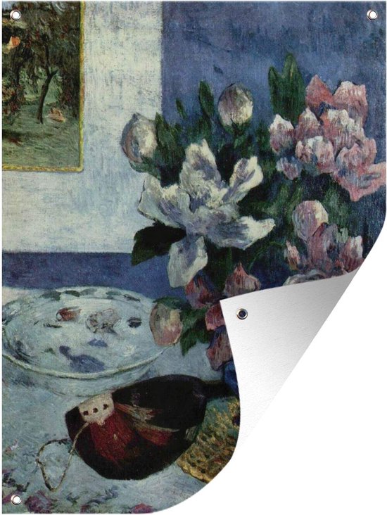 Tuinschilderij Stilleven met mandoline - Schilderij van Paul Gauguin - 60x80 cm - Tuinposter - Tuindoek - Buitenposter