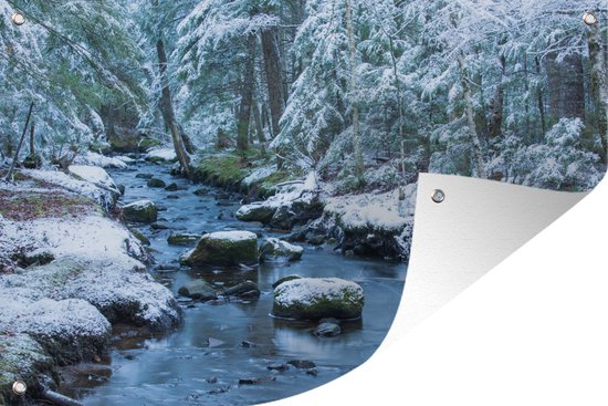 Frozen River in Nova Scotia Garden poster en vrac 120x80 cm - Toile de jardin / Toile d'extérieur / Peintures pour l'extérieur (décoration de jardin)