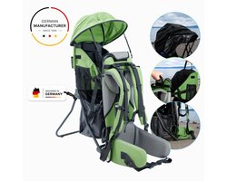 FA Sports Lil' Boss - Kinderdrager groen - Met regen- en zonnedak - Veel opbergruimte - Tot maximaal 22 kg