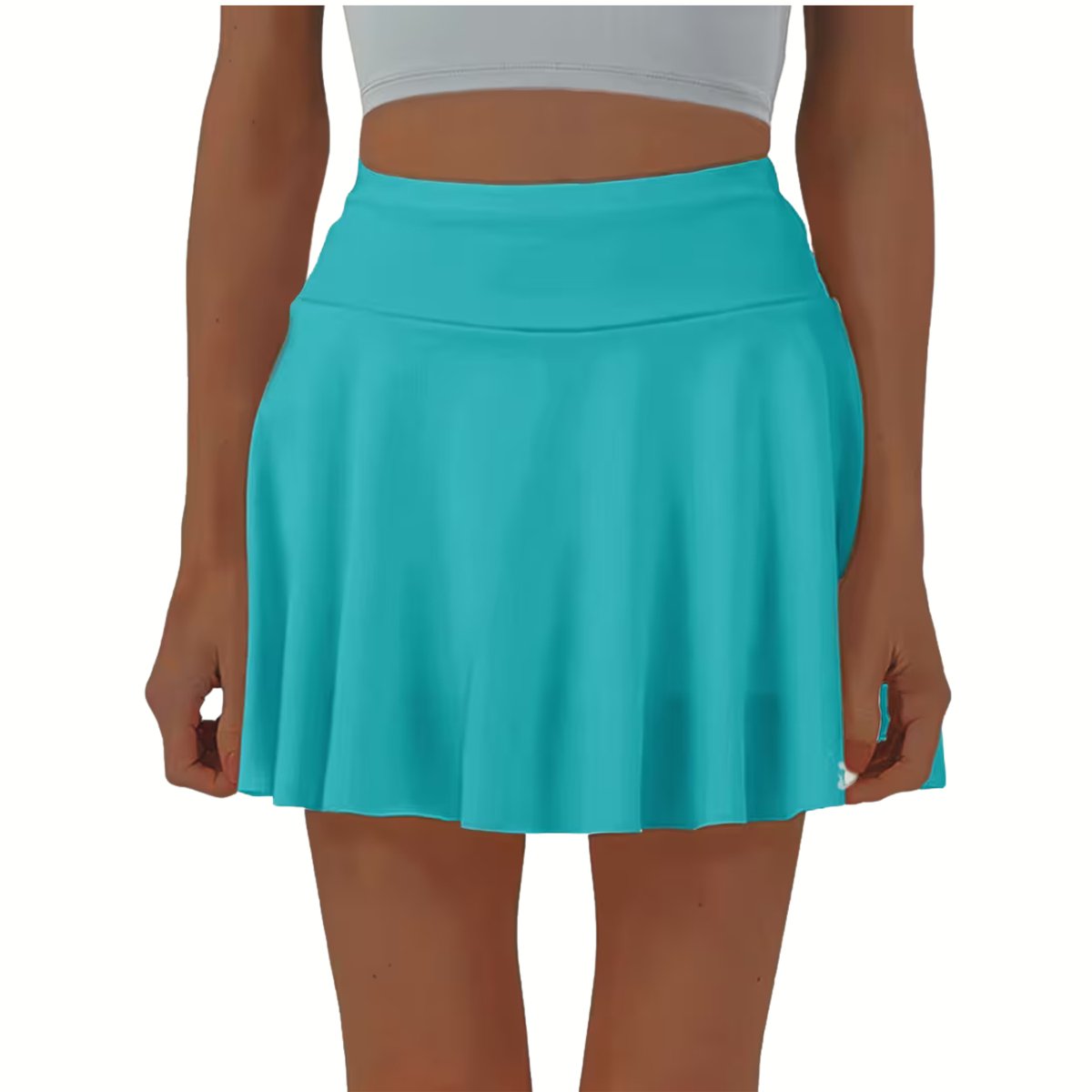 Currero Broekrok Dames Skort Skirts Skirt Rok Midi Korte Broek Culotte Wandelrok Rokje Legging Aquablauw
