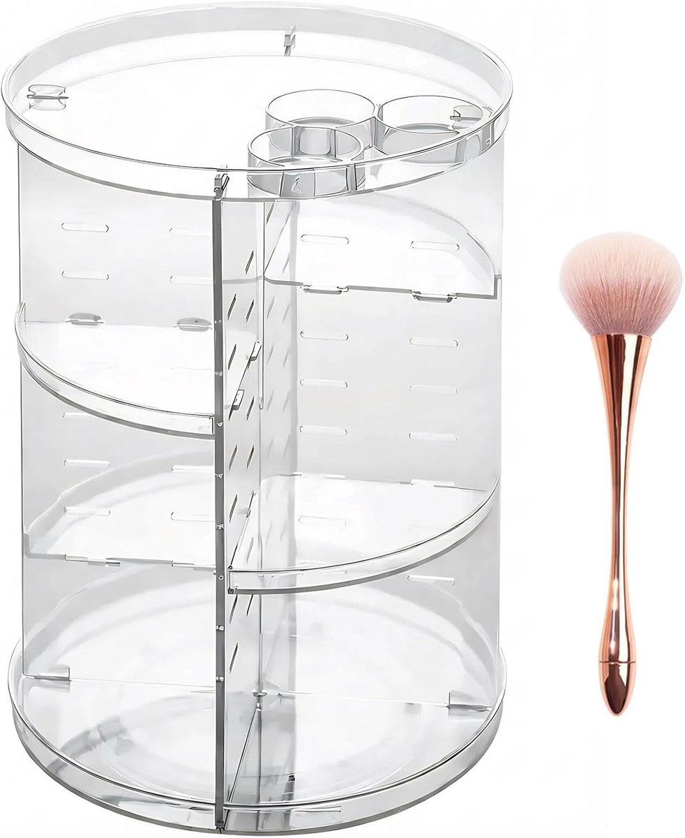 organizer,360 Graden Roterende Verstelbare Cosmetische Organizer, cosmetische opslag,voor Dressoir Slaapkamer Badkamer, Transparant