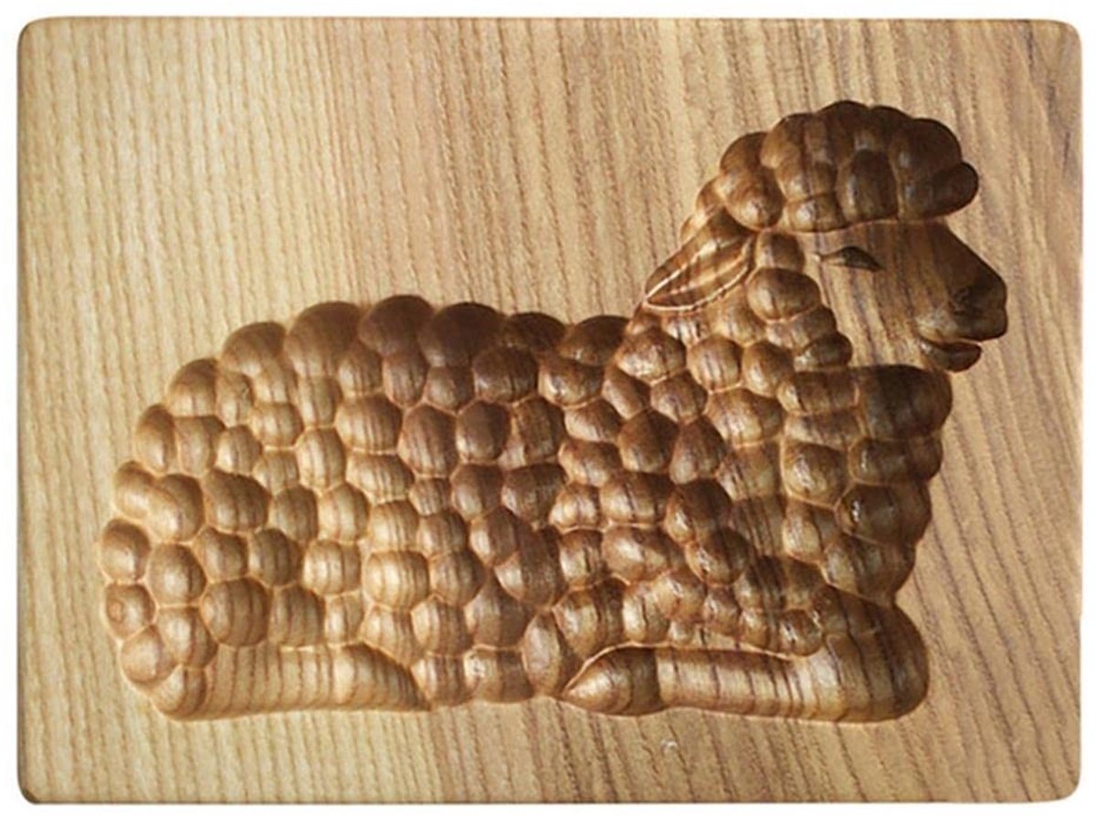 Dailygoods- Koekjesvorm Houten - Uitsteekvorm Schaap - 10 x 8 x 2 cm - Duurzaam - Veilig - Voor Muffins/Cake Bakken