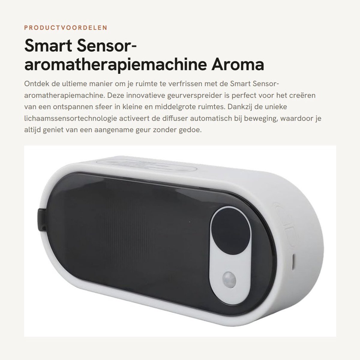 Dailygoods - Smart Sensor-aromatherapiemachine - Aroma Diffuser - Grote capaciteit - Wit - Lichaamsensor - Geurverspreider - Geschikt voor kleine en m...