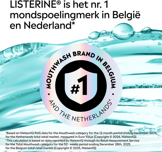 Listerine Cool Mint Mild Mondspoeling, Met Essentiële Oliën, Tegen Slechte Adem en Tandplak, Mild Muntsmaak, 3x500 ml