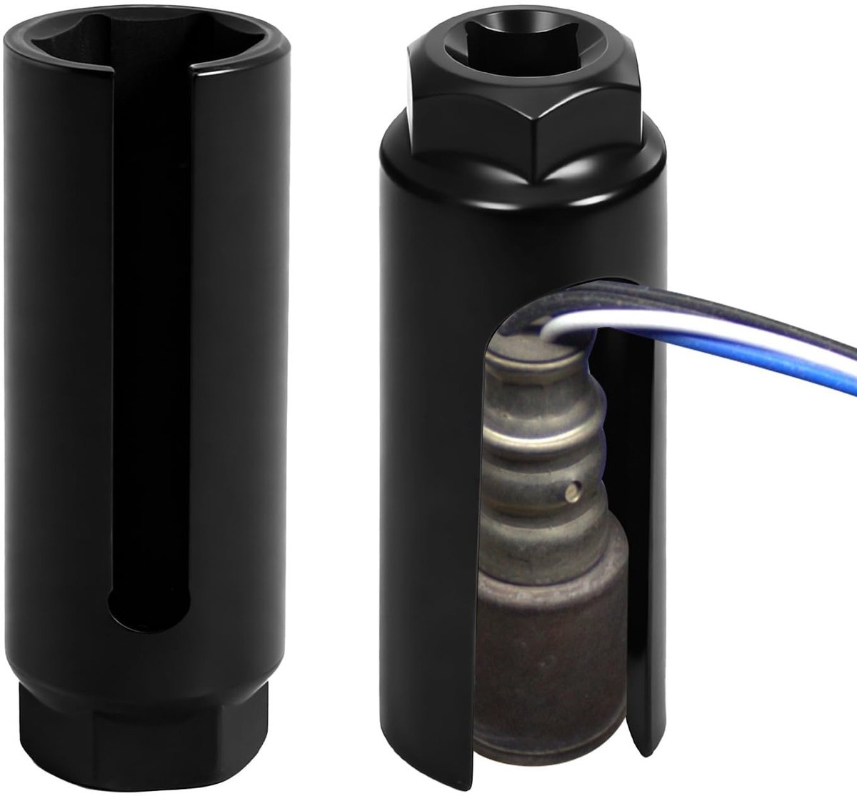 Dailygoods - Zuurstofsensor dopsleutel, lambdasonde sleutel 1/2 inch moer met brede zijuitsparing, lambdasonde sleutel 22 mm lambdasonde gereedschapsset ter voorkoming van schade aan draden