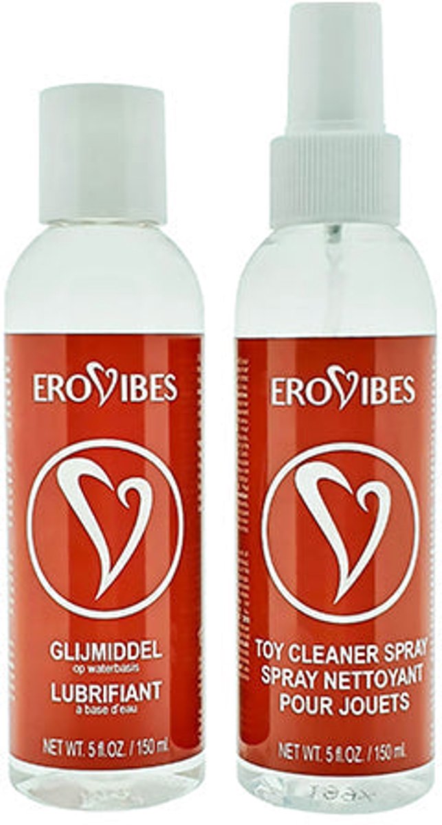 Erovibes Glijmiddel op Waterbasis 150 ml + Gratis Toy Cleaner – Waterbasis Lubricant – Mild, Afwasbaar en Geschikt voor Speeltjes en Condooms