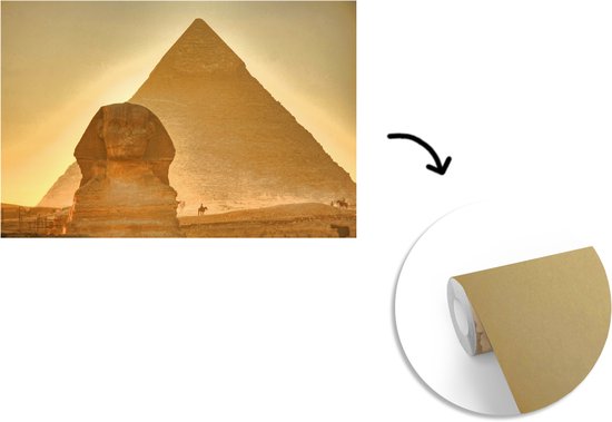 Papier peint photo en vinyle - Le Sphinx de Gizeh dans la lumière du soir en Egypte largeur 360 cm x hauteur 240 cm - Tirage photo sur papier peint (disponible en 7 tailles)