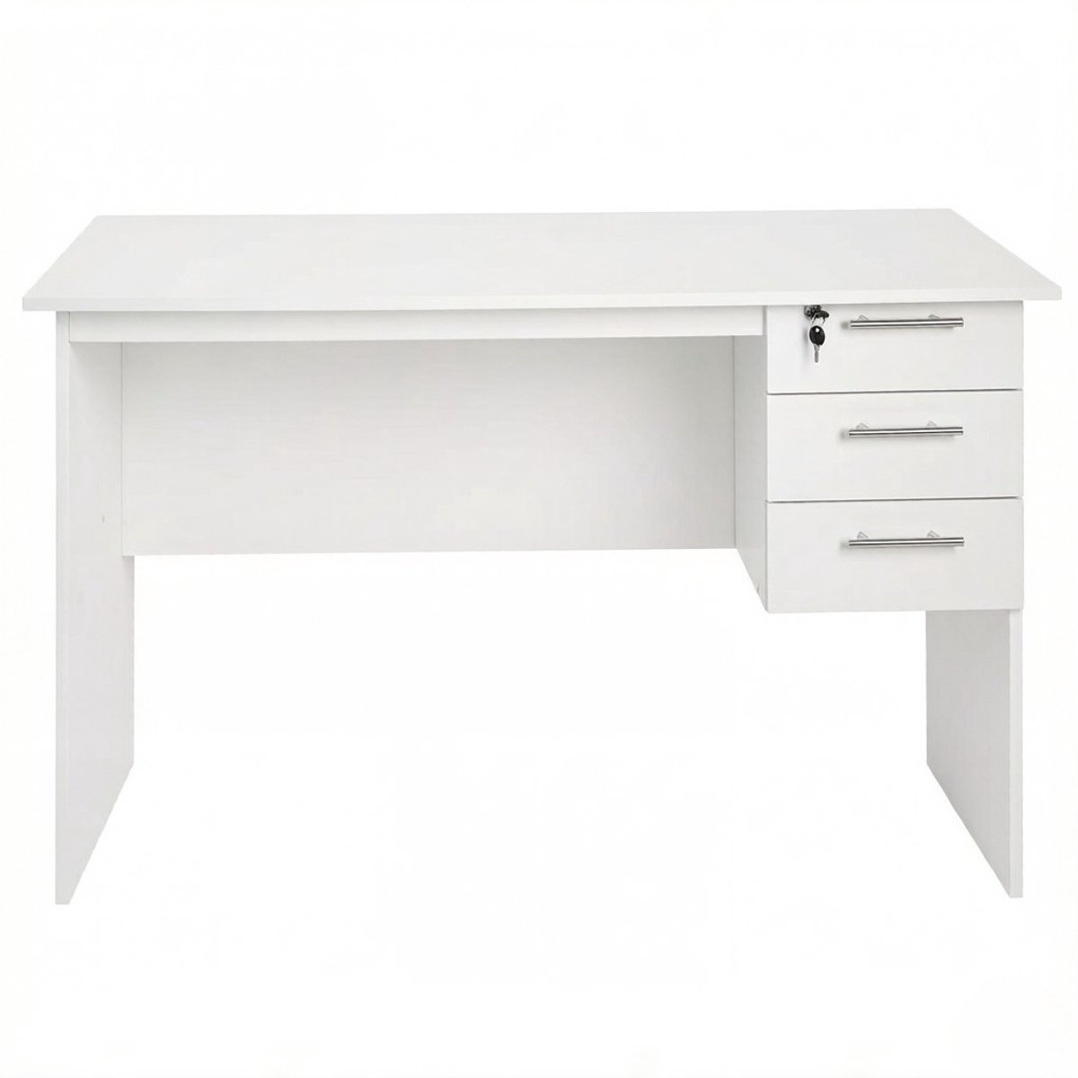 YYchan computerbureau - wit - 120 x 60 x 75 cm - met lade - met opbergruimte - met wielen