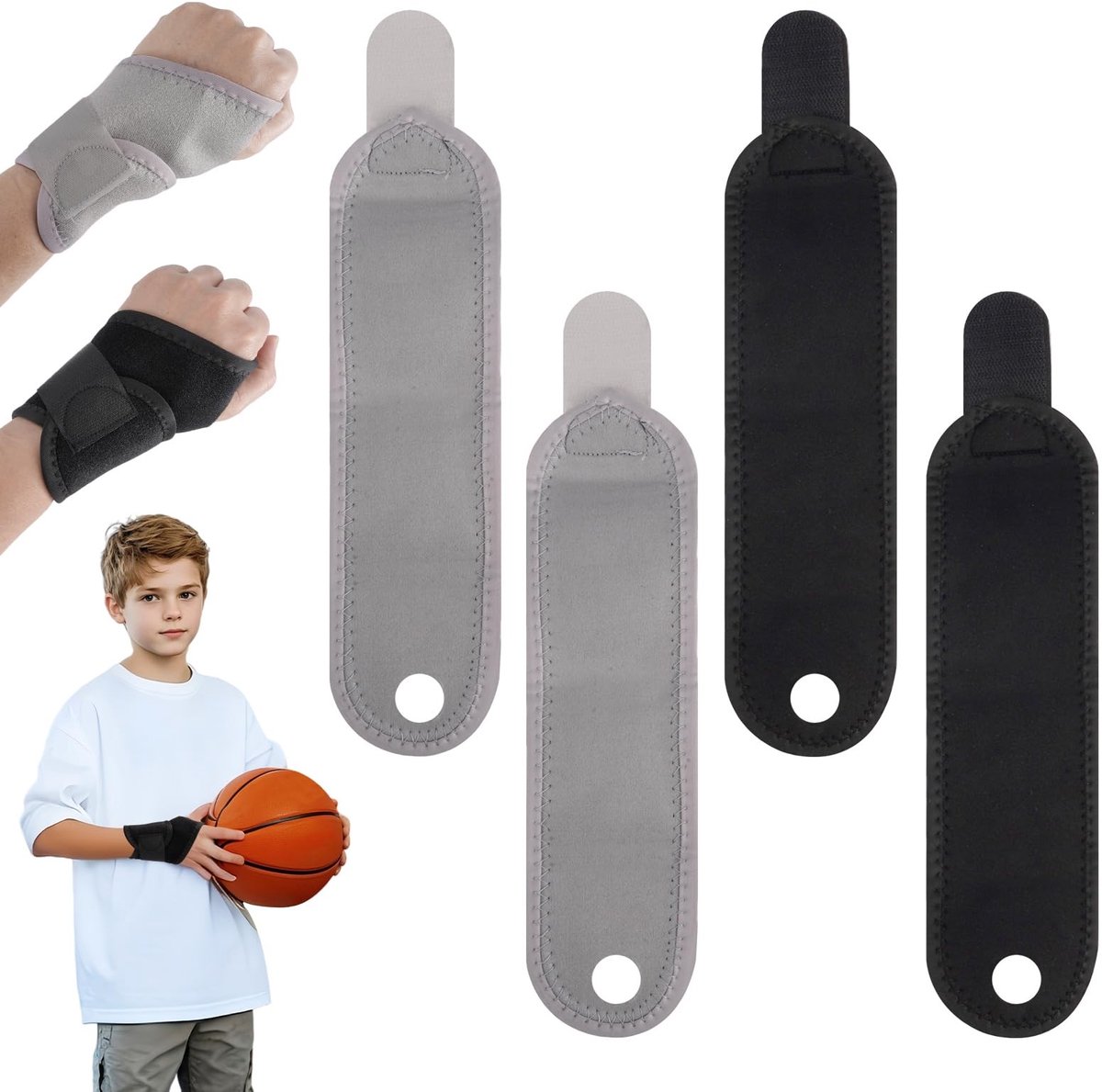 Dailygoods- Polsbandage set van 4 - Verstelbare polssteun - Peesschedeontsteking - Sport - Ademend materiaal - Optimale grip