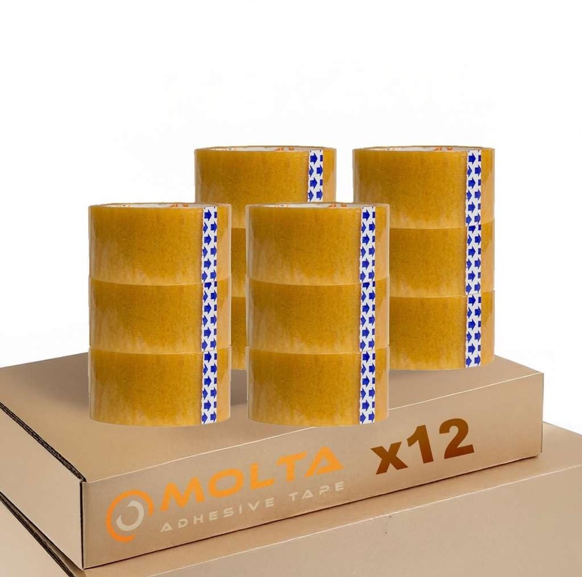 Dailygoods - Transparante Pakkettape, 48 mm x 120 m, 12 Rollen, Ideaal voor Verpakking