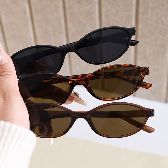 3 Stuks Retro Oval Cat Eye Sunglasses for Women Trendy Narrow Shades UV protection Sun Glasses — afbeelding 2