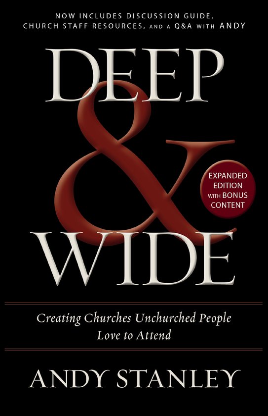Boekcover van 'Deep & Wide' met grote witte letters op zwarte achtergrond. Bevat 'Expanded Edition with Bonus Content'.