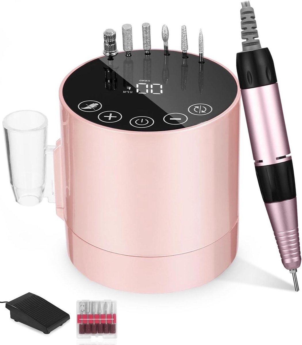 Elektrische Nagelvijl - Nagelfrees Set - Nagelverzorging Thuis - 35000 RPM Instelbaar - 6 Delige Set - Zwart