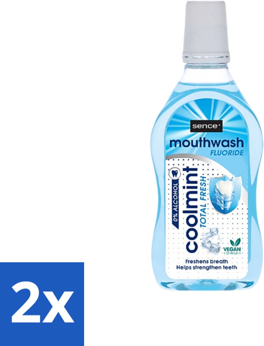 Sence - Fresh Coolmint - Mondwater - Verfrissend - 500 ml - Voordeelverpakking - 2 stuks