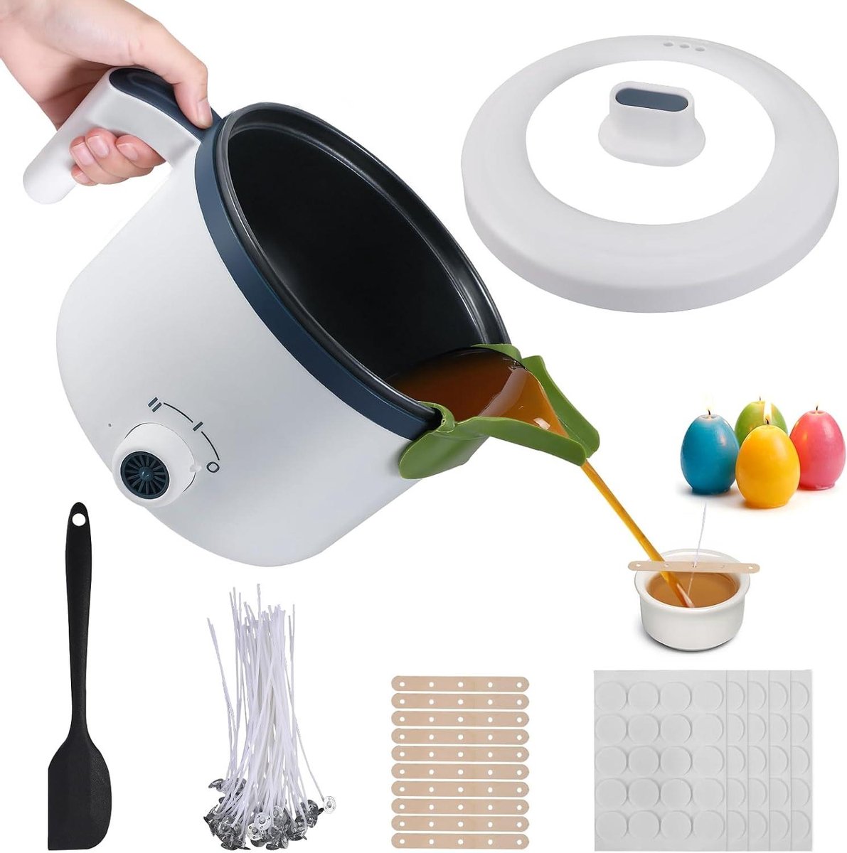 Wax Smelter - Kaarsen Kit - Kaarsen Maken - Complete Set - 18L Capaciteit - Wit