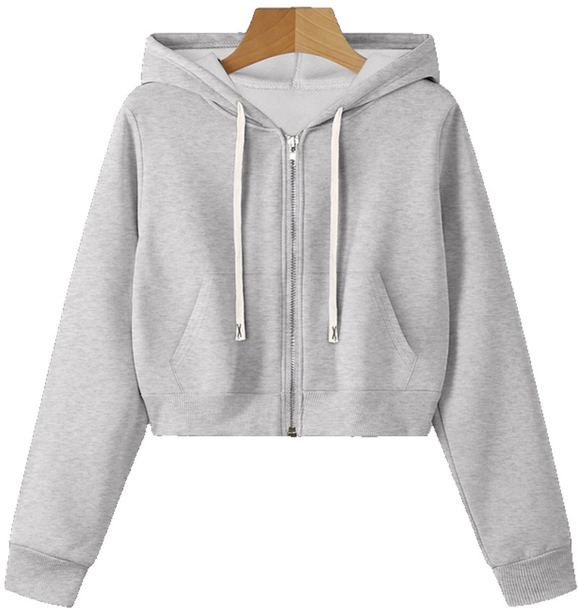 Currero Vest Dames Met Rits Sweater Cardigan Gebreid Sweaters Hoodie Warme Trui Lange Mouw Grijs