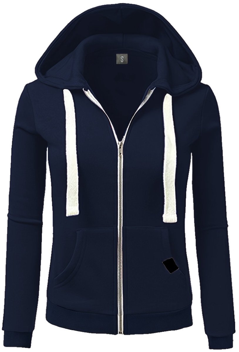 Currero Vest Dames Met Rits Sweater Cardigan Gebreid Sweaters Hoodie Warme Trui Lange Mouw Donkerblauw