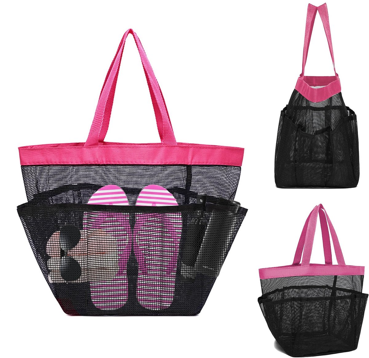 Elzusha - Grote Mesh Strandtas voor Zand Speelgoed en Douche