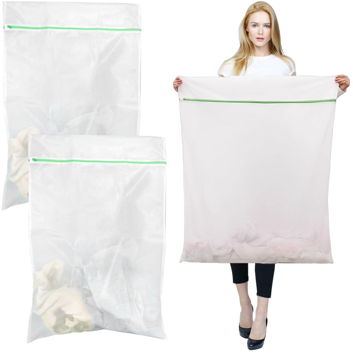 Elzusha - Set van 2 Grote Waszakken 60 x 90 cm voor de Wasmachine