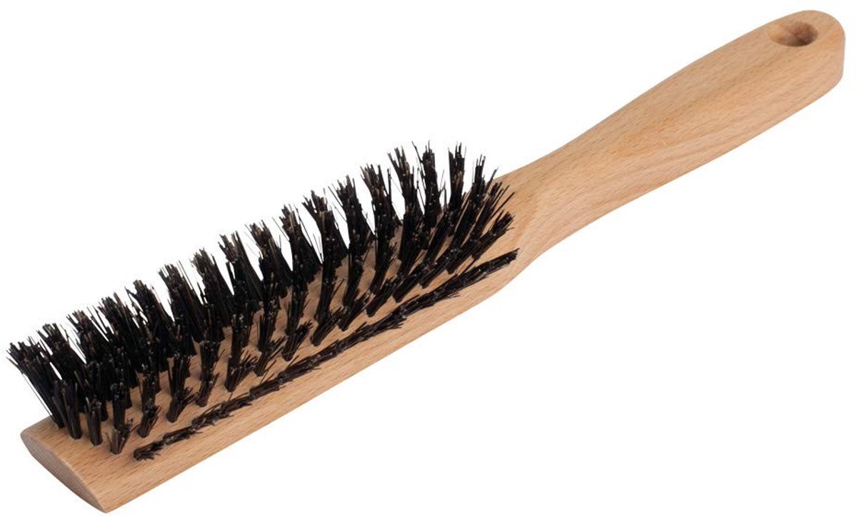 Elzusha - Halfronde Houten Haarborstel met Wilde Zwijnenharen - 22 cm