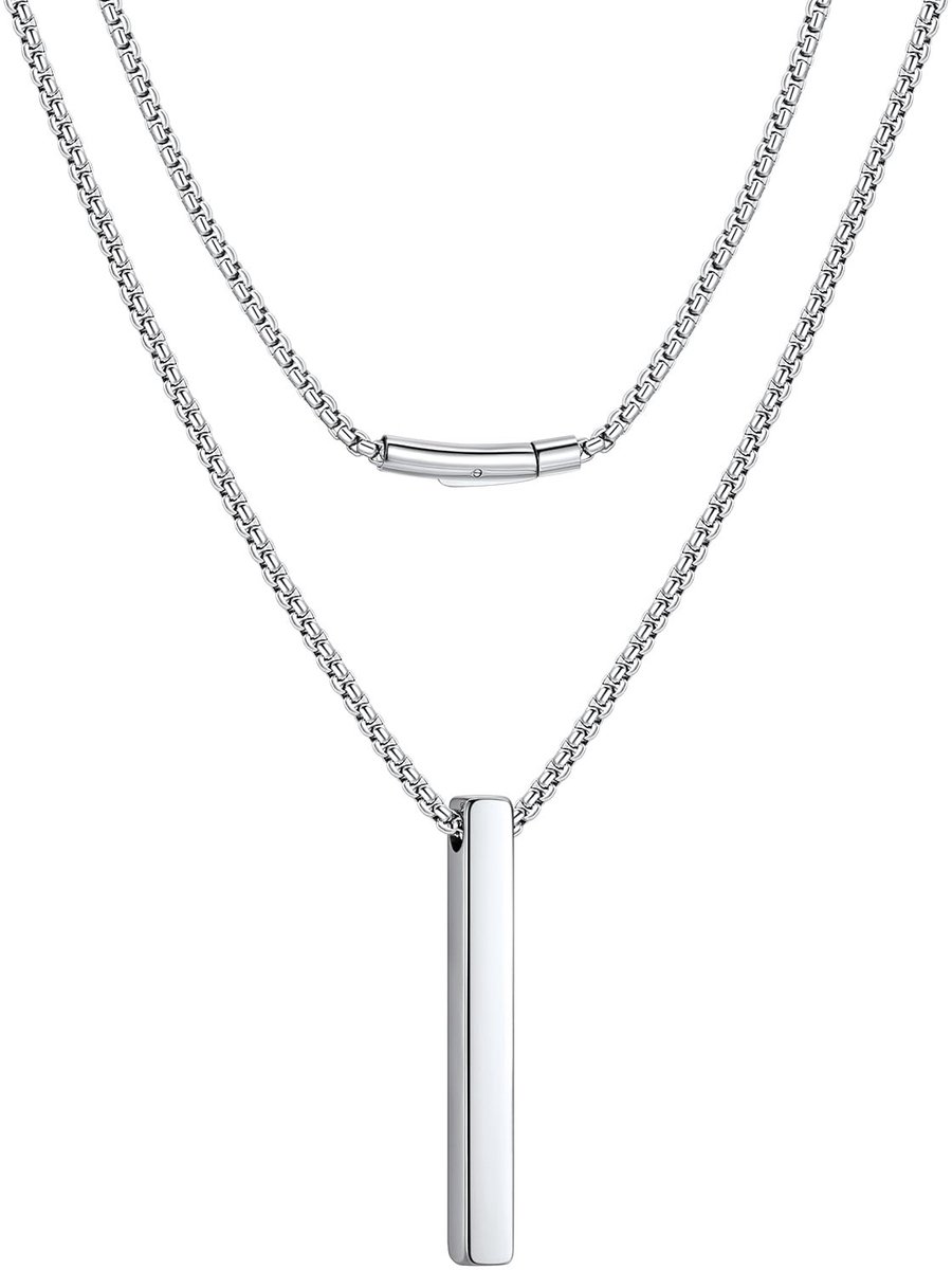 Elzusha - Herenketting Roestvrij Staal met Staafhanger 50cm