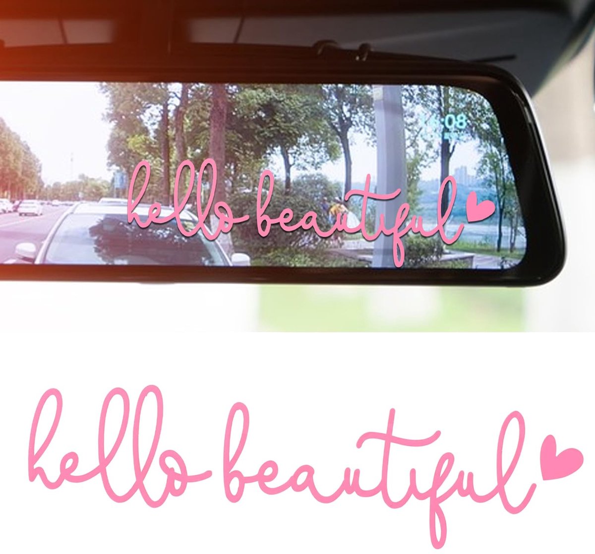 Elzusha - Set van 3 Positieve Spiegelstickers voor Auto en Laptop