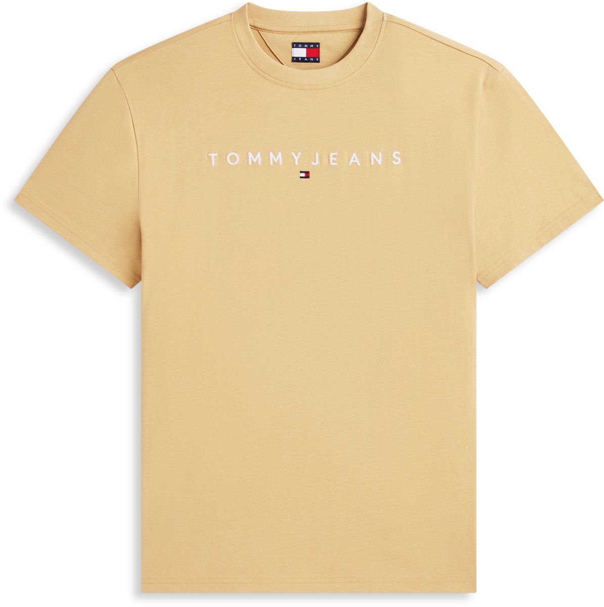 Tommy Jeans T-shirt Tjm Reg Linear Logo Tee Ext Dm0dm20744 Aca Sandy Beige Mannen Maat - S