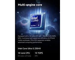 MINIS FORUM MS-02 Ultra Workstation Mini PC, Intel Core Ultra 5 235HX(14C/14T, tot 5.1GHz), PCIe 5.0 x16, 4× DDR5 - ShopVlot