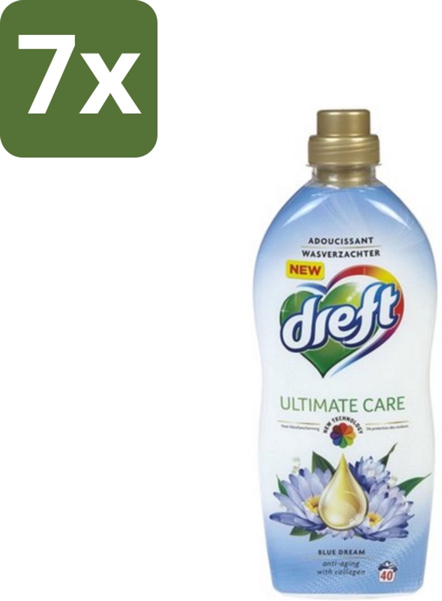 7 x Dreft - Wasverzachter - Gekleurde Was - Blauwe Droom - Anti-Veroudering - 40 Wasbeurten - Wasverzachter - Anti-aging - Kleurbescherming - Wasgoed - Kleding Verzorging