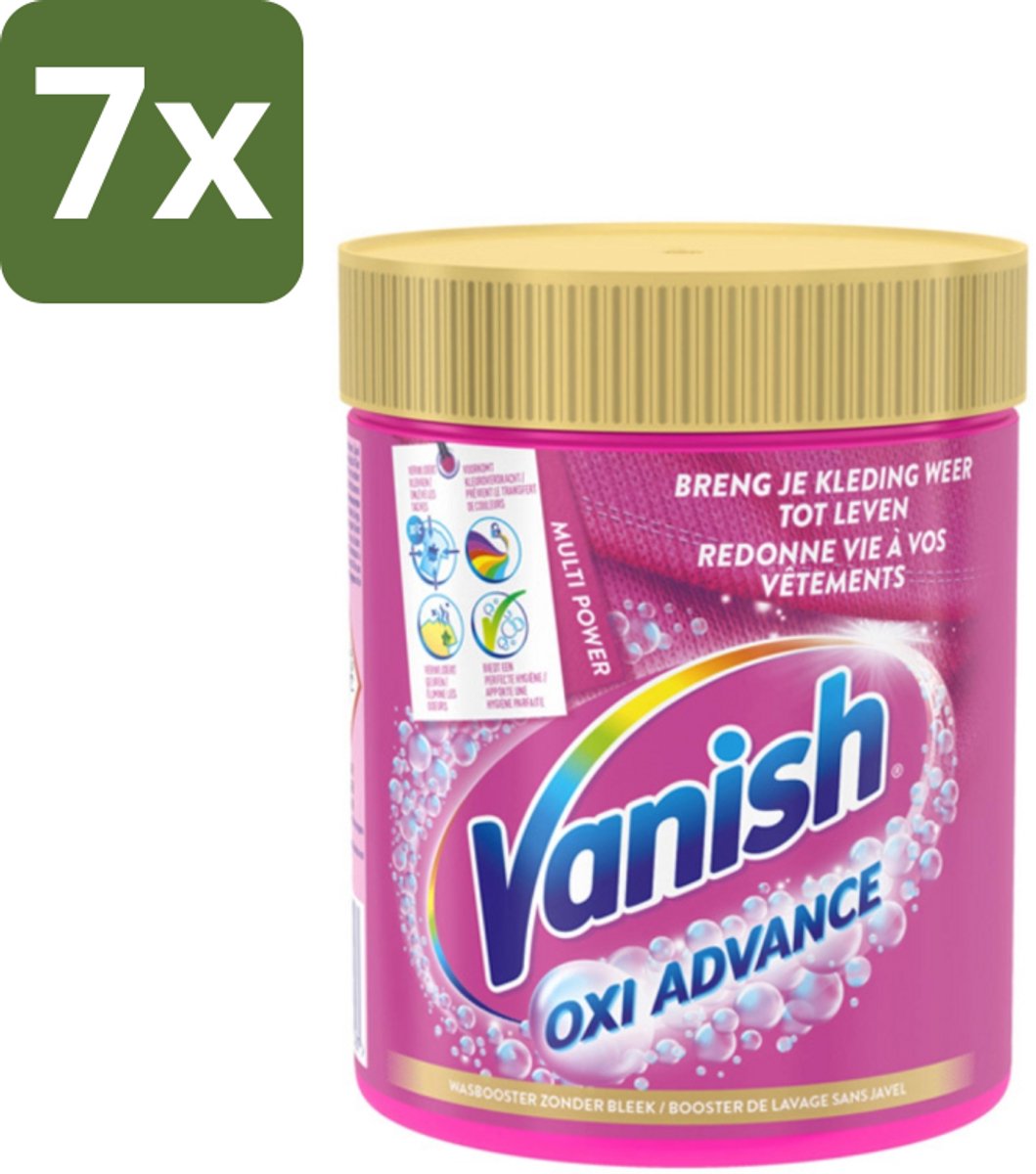 7 x Vanish Oxi Advance - Vlekkenverwijderaar Poeder - Zonder Bleek - Gekleurde Was - 470 Gram - Vlekkenverwijderaar - Gekleurde Was - Kleuren Beschermen - Bleekvrije Was - Wasmiddel