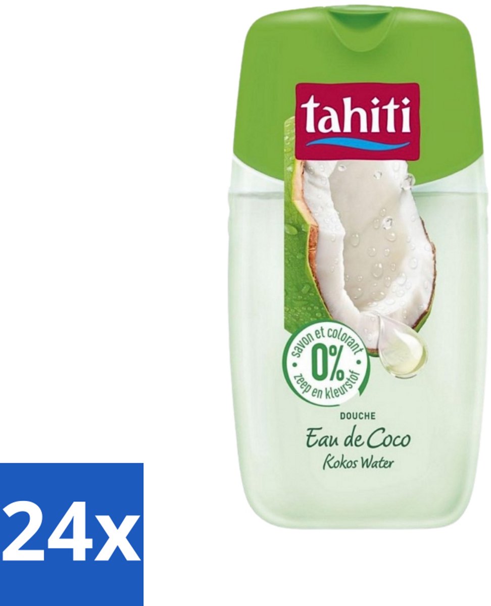 24 x Tahiti - Douchegel - Kokos Water - 0% Kleurstof - 250 ml - Douchegel - Kokos - Hydraterend - Zachte Huid - Tropische Geur