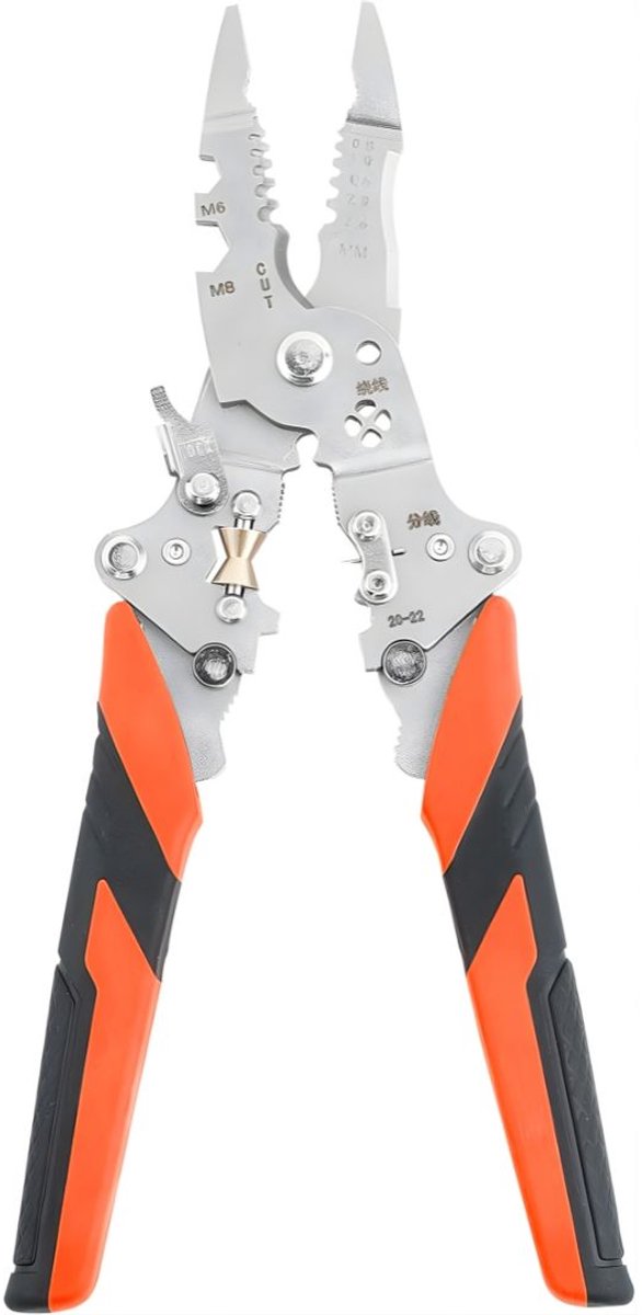 KIRA® Striptang - Striptang voor Elektriciens - Draadstripper & Kabelstripper - Oranje - 21cm x 21cm x 1cm