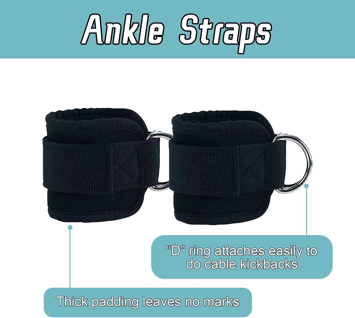 Lifting straps voor krachttraining - voetlussen voor gym kickbacks en accessoires voor optimale ondersteuning