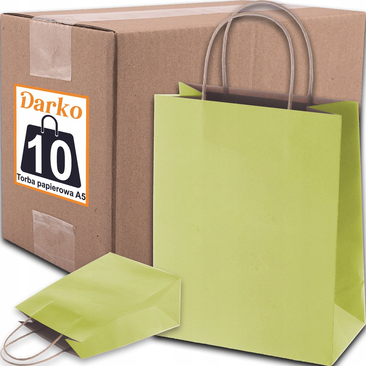 Papieren Cadeautas Mosterd A5 10 Stuks - Eco Vriendelijk & Stevig